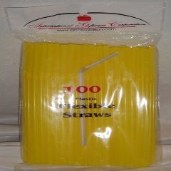 200 Drinking Straws - Flex/Flexible Drinking Straws - Yellow - Luau - Wedding - Party - Anniversary Supplies