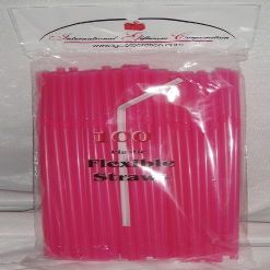 500 Drinking Straws - Flex/Flexible Drinking Straws - Hot Pink - Luau - Wedding - Party - Anniversary Supplies