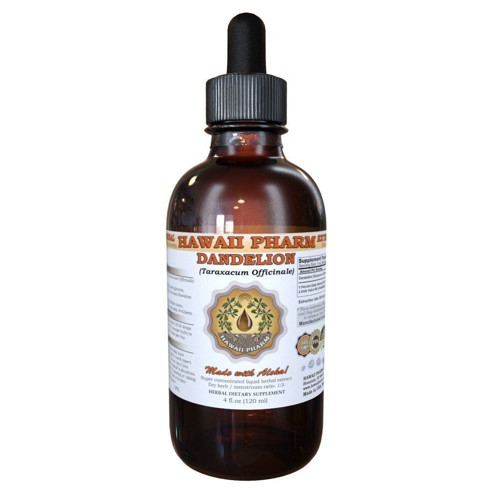Hawaii Pharm Dandelion Liquid Extract, Dandelion (Taraxacum Officinale) Leaf Powder Tincture Supplement 2 oz