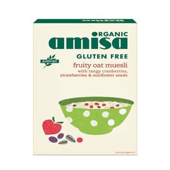 Amisa Organic - Gluten Free Oats - Fruity Oat Muesli - 325g (Case of 6)