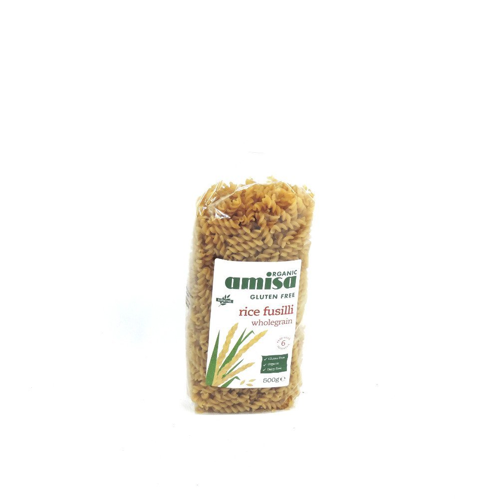 Amisa Organic - Gluten Free Pasta - Wholegrain Rice Fusilli - 500g (Case of 10)