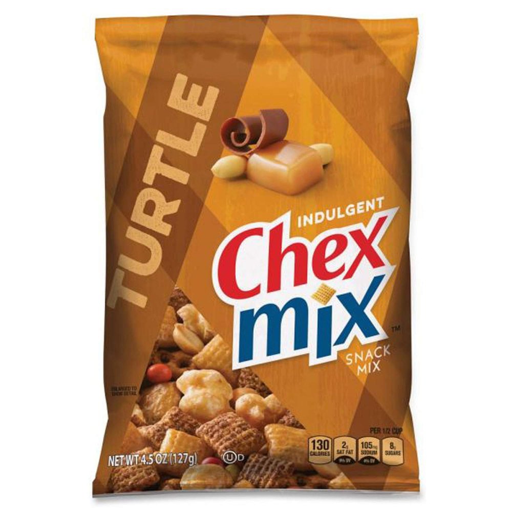 Chex Mix Chocolate Turtle Snack Mix 4.5 oz Each ( 7 in a Pack )