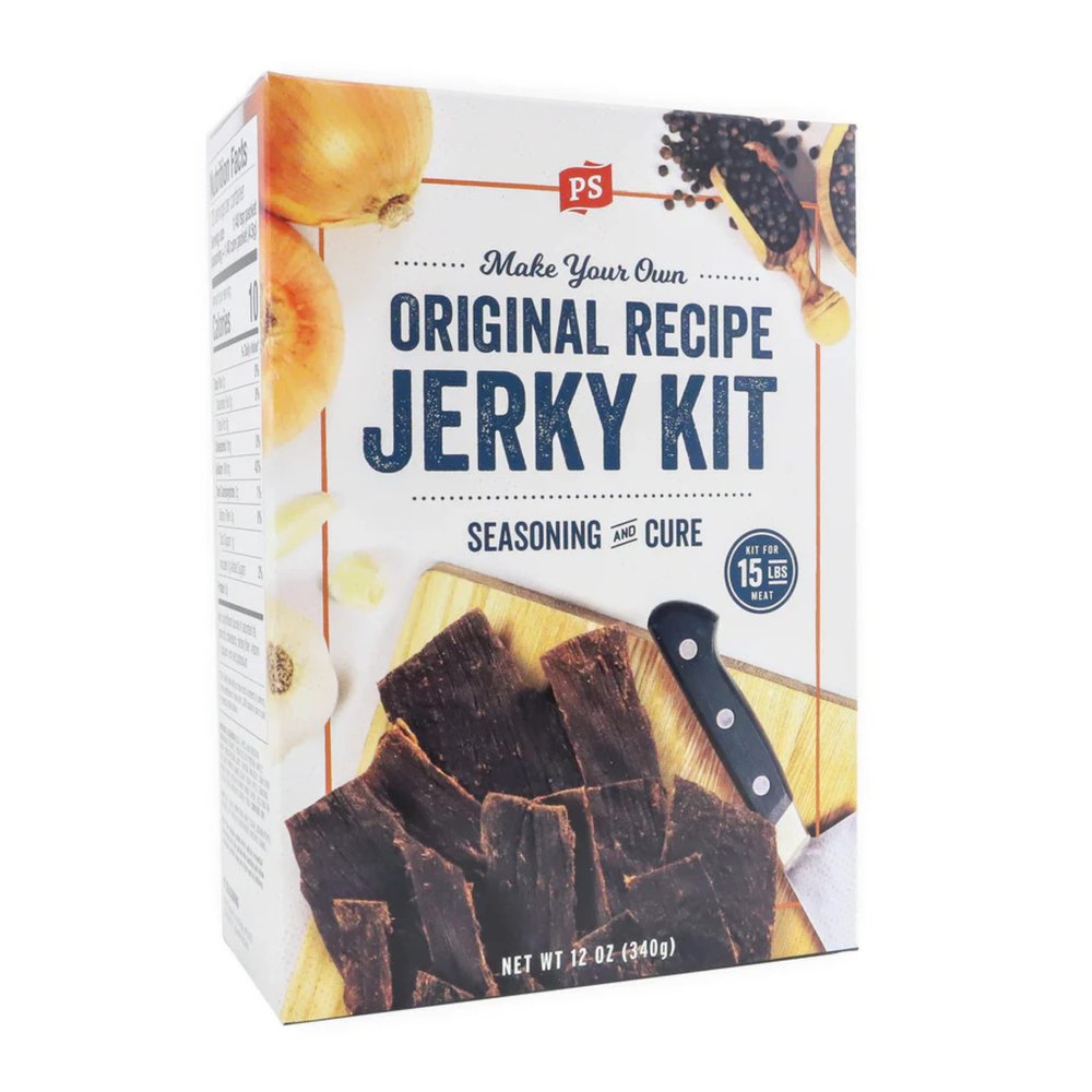 PS Seasoning Jerky Seasoning and Cure Kit (Original) - Award-Winning DIY Beef Jerky Making Kit with Seasoning Mix & Cure - Oven, Smoker, Dehydrator - Great for Beef, Turkey, Venison, Wild Game