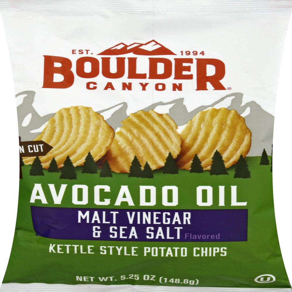 Boulder Canyon, Chips Potato Canyon Cut Avocado Oil Vinegar N Salt, 5.25 Ounce