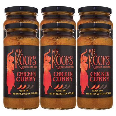 Mr Kooks Chicken Curry Sauce - 6 Pack of 16.5 OZ Jars