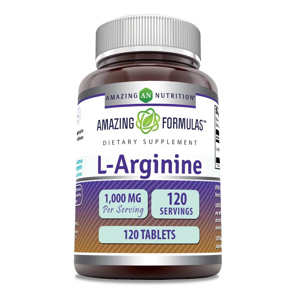 Amazing Formulas L-Arginine Supplement | 1000 Mg Per Serving | Tablets | Amino Acid Supplement for Women & Men | Non-GMO | Gluten Free | Made in USA (1 Pack | 120 Count)