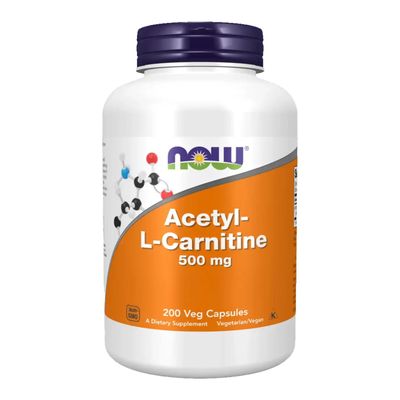 NOW Foods Acetyl L-Carnitine 500mg, 200 Veg caps (Pack of 3)