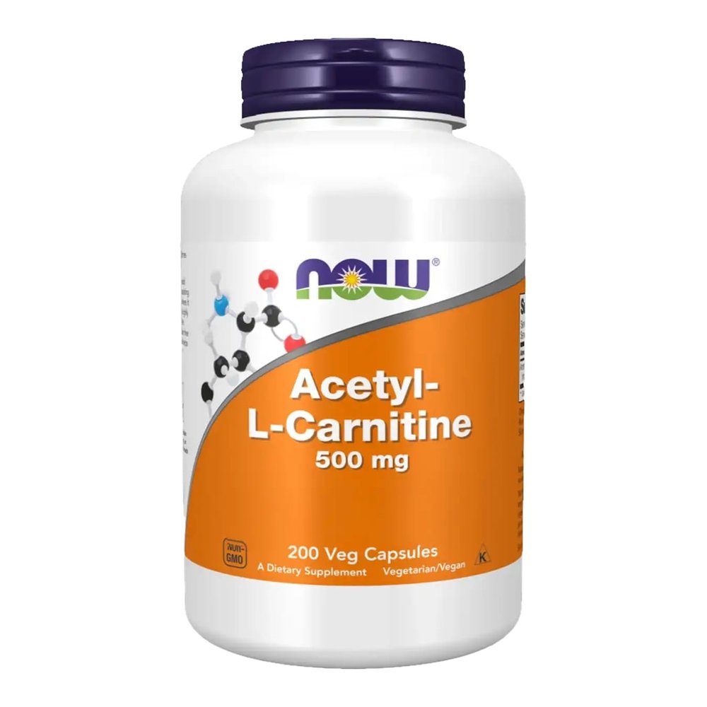 NOW Foods Acetyl L-Carnitine 500mg, 200 Veg caps (Pack of 3)