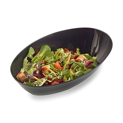 Black 1 Qt. Oval Salad Bowls - Case of 50