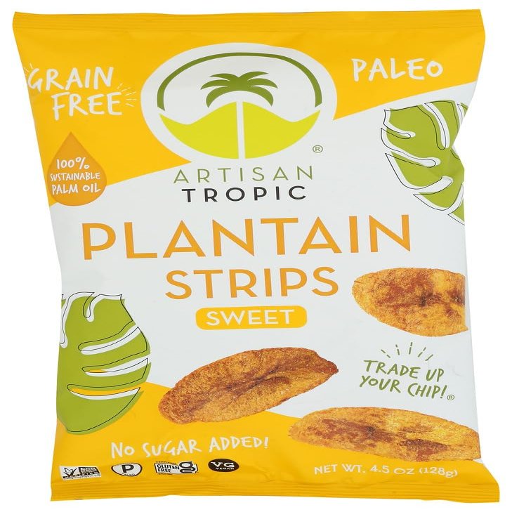 Artisan Tropic Plantain Strips: Naturally Sweet 4.5oz (12 Pack)