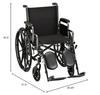 18 Inch Steel Wheelchair with Detachable Arms and Elevating Footrests - 1 Each/Each - 5180SE view 2