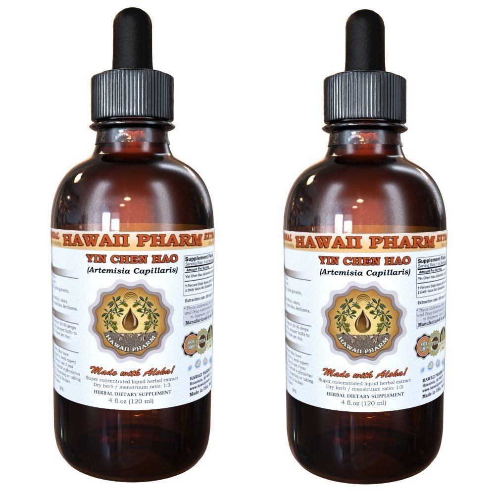 Yin Chen Hao Liquid Extract, Yin Chen Hao (Artemisia Capillaris) Dried Herb Tincture, Herbal Supplement, Hawaii Pharm, Made in USA, 2x2 fl.oz