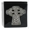 Black Celtic Cross Funeral Urn - Cremation Urn for Human Ashes - Hand Made Pottery view 1