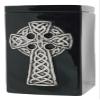 Black Celtic Cross Funeral Urn - Cremation Urn for Human Ashes - Hand Made Pottery view 2