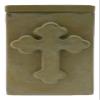 Pottery Green-Brown Cross Funeral Urn - Cremation Urn for Human Ashes - Hand Made Pottery view 3
