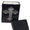 Black Satin with Metallic Cross - Cross Funeral Urn - Cremation Urn for Human Ashes - Hand Made Pottery view 2