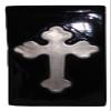 Black Gloss with Metallic Cross - Cross Funeral Urn - Cremation Urn for Human Ashes - Hand Made Pottery view 3