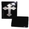 Black Gloss with Metallic Cross - Cross Funeral Urn - Cremation Urn for Human Ashes - Hand Made Pottery view 4