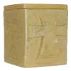 Pottery Green-Brown Cross Funeral Urn - Cremation Urn for Human Ashes - Hand Made Pottery view 1