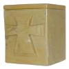 Pottery Green-Brown Cross Funeral Urn - Cremation Urn for Human Ashes - Hand Made Pottery view 2