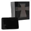 Black Gloss with Metallic Cross - Cross Funeral Urn - Cremation Urn for Human Ashes - Hand Made Pottery view 2