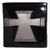 Black Gloss with Metallic Cross - Cross Funeral Urn - Cremation Urn for Human Ashes - Hand Made Pottery view 3