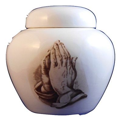 Praying Hands Urn- Cremation urn or Keepsake for Ashes - Hand Made Pottery