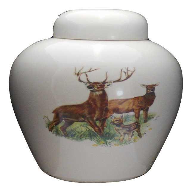 Deer -Funeral Urn - Cremation Urn for Human Ashes - Hand Made Pottery