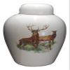 Deer -Funeral Urn - Cremation Urn for Human Ashes - Hand Made Pottery view 1