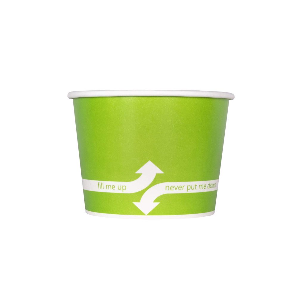 Karat [12oz - 1000 ct] Paper Ice Cream Cups & Soup Bowls for Hot/ Cold Food - Ideal for Soup, Ice Cream, Gelato, Yogurt and Snacks - Green