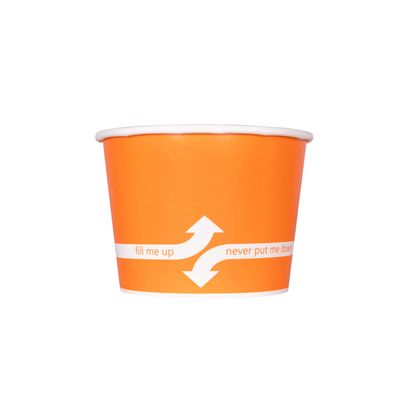 Karat [12oz - 1000 ct] Paper Ice Cream Cups & Soup Bowls for Hot/ Cold Food - Ideal for Soup, Ice Cream, Gelato, Yogurt and Snacks - Orange