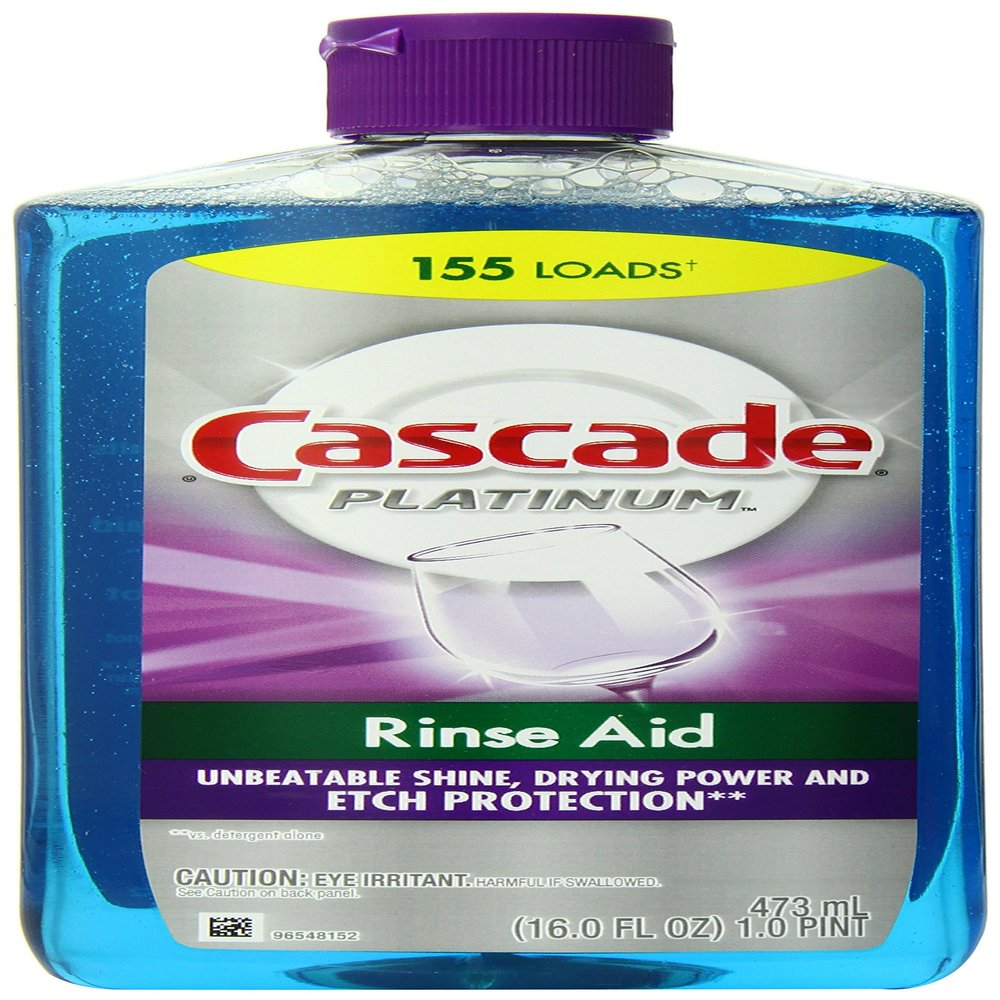 Cascade Rinse Aid Platinum Dishwasher Agent, Regular, 16 Fluid Ounce (Pack of 6)