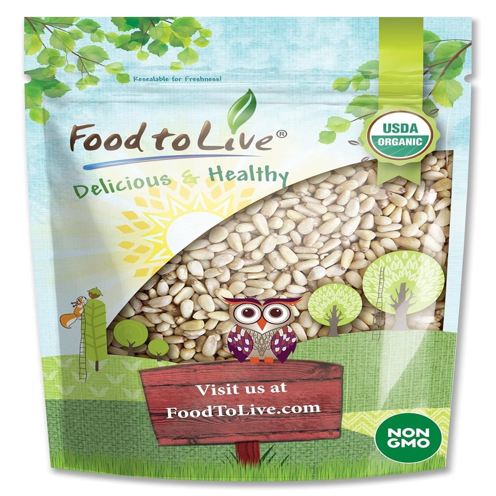 Food to Live Organic Pine Nuts, 2 Pounds  Non-GMO, Whole Raw Pignolias, Unsalted, No Shell, Vegan, Kosher, Bulk Snack. Rich in Vitamin E, Protein. Great for Pesto, Salads, Homemade Desserts