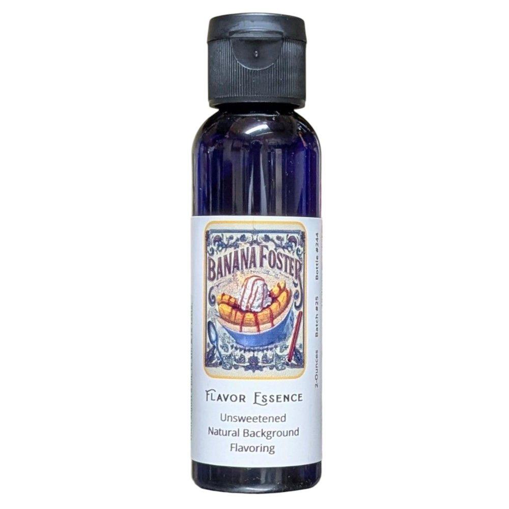 BANANA FOSTER Flavoring by Flavor Essence [2 Ounces- Unsweetened, Natural, Gourmet-Level] Several drops & Stir into Coffee, Tea, Cocoa, Seltzer, Oatmeal, Yogurt, Batters, Doughs, Cookie/Muffin Mixes