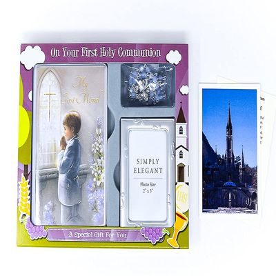 Boys First Holy Communion Gift Set - My First Missal Book, Rosary & Cruxifix