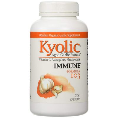 Kyolic - Formula 103 Aged Garlic Extract With Vitamin C, Astragalus, Mushrooms - 200 Capsules, 2 Pack