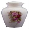 Pink Roses Floral Urn- Cremation Urn or Keepsake for Ashes - Hand Made Pottery view 1