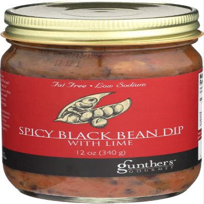 Gunther's Gourmet Spicy Black Bean Dip with Lime, Mixed With Just Enough Spice, 12 ounce