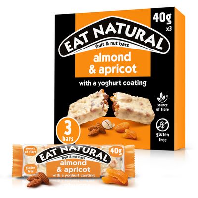 Eat Natural Fruit and Nut Bar with Almond Apricot and Yoghurt Coating, 150 g