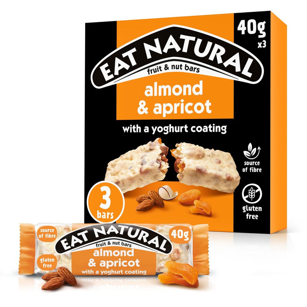 Eat Natural Fruit and Nut Bar with Almond Apricot and Yoghurt Coating, 150 g
