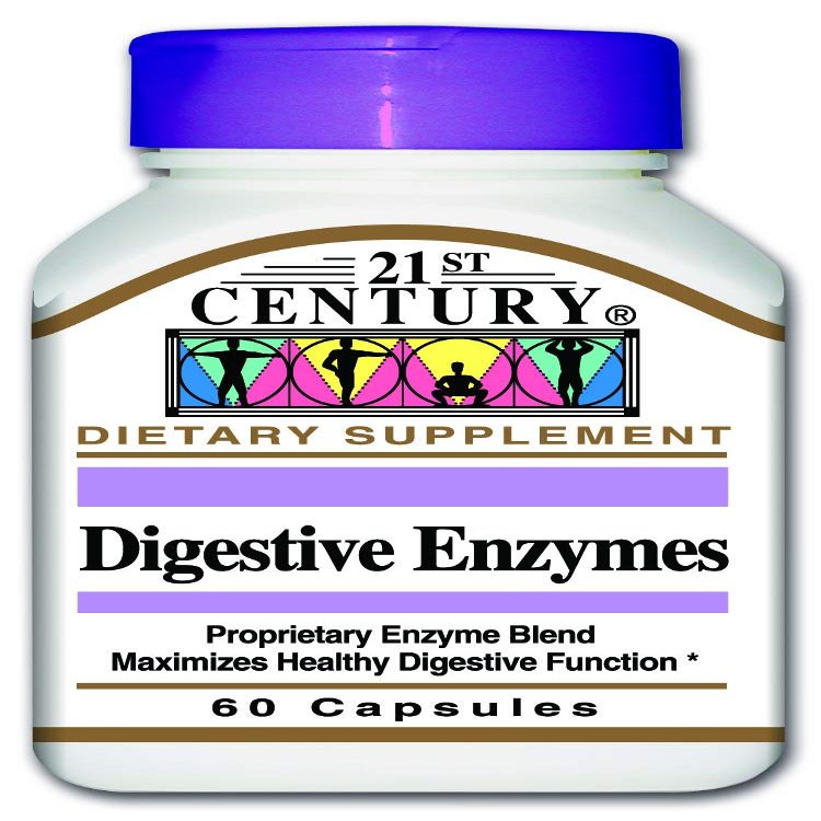 21st Century Digestive Enzymes Capsules, 60 Count (Pack of 3)