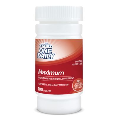 21st Century One Daily Maximum Tablets, 100 Count (Pack of 3)