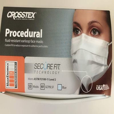 Crosstex International GCPBL Crosstex Procedural Earloop Face Mask - Blue