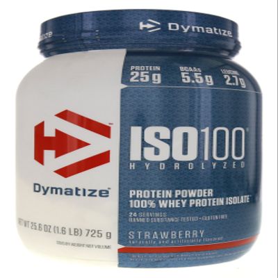 Dymatize ISO 100 Whey Protein Powder with Hydrolyzed Whey Isolate, Strawberry, 25.6 Ounce