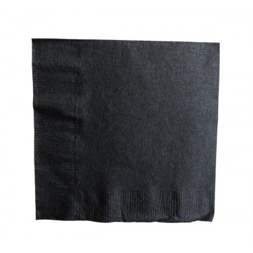 1 Ply Black Embossed Beverage Napkins- 1000/case