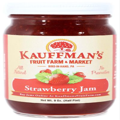 Kauffman Orchards Strawberry Jam, All Natural, No Preservatives, 9 Oz. (Pack of 1)