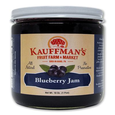 Kauffman Orchards Blueberry Jam, All Natural, No Preservatives, 18 Oz. (Case of 12)
