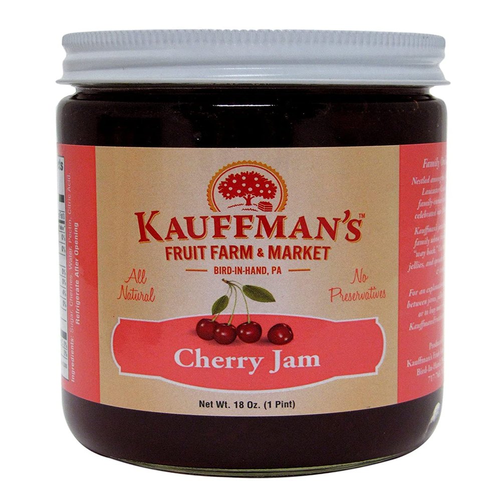 Kauffman Orchards Cherry Jam, All Natural, No Preservatives, 18 Oz. (Pack of 1)