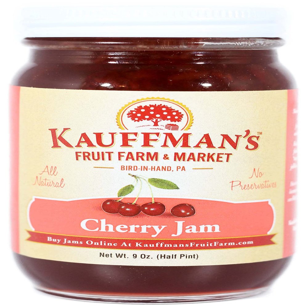 Kauffman Orchards Cherry Jam, All Natural, No Preservatives, 9 Oz. (Pack of 1)