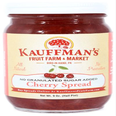 Kauffman Orchards Cherry Fruit Spread, All Natural, No Preservatives or Granulated Sugar Added, 9 Oz. (Pack of 1)